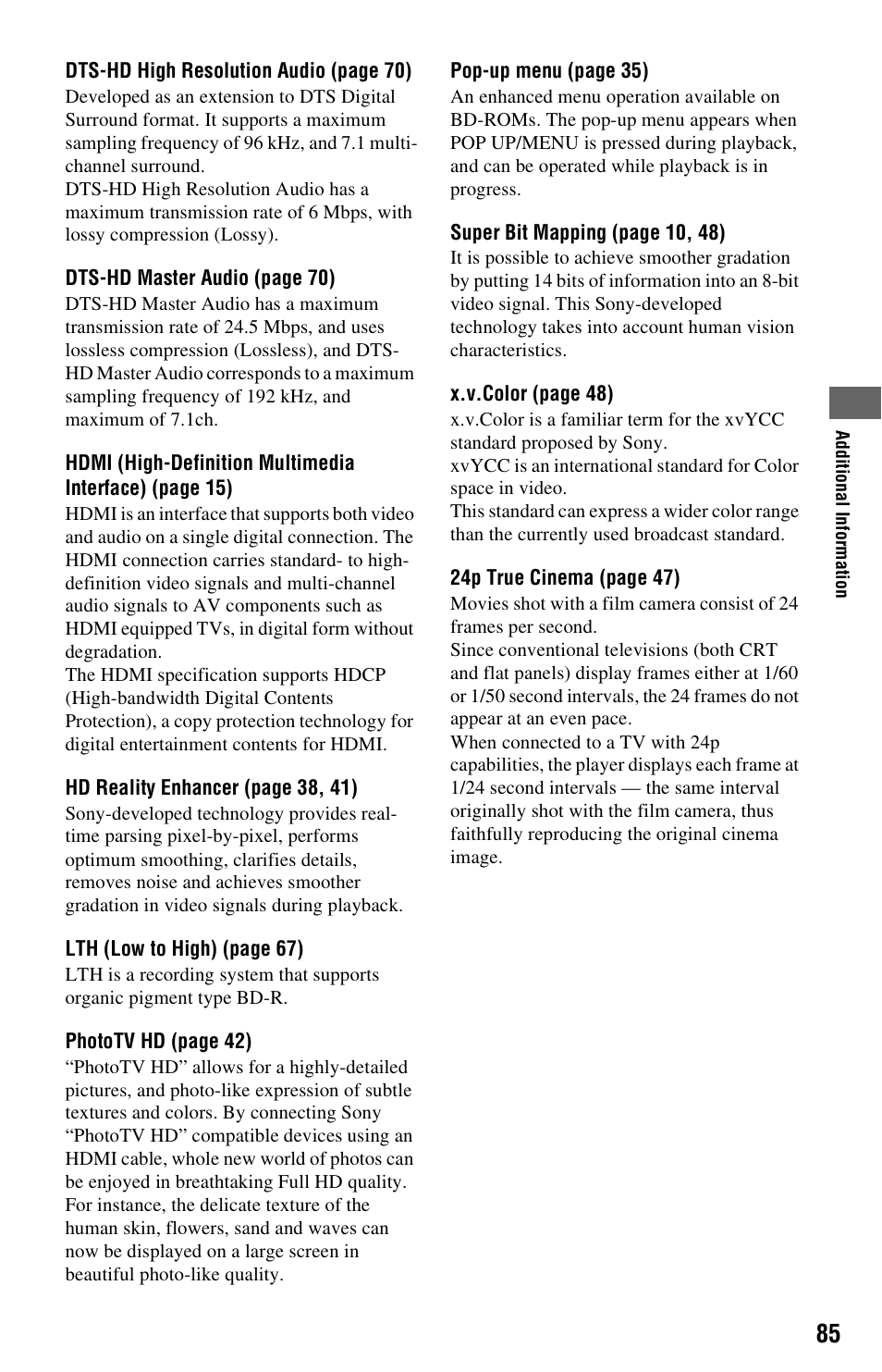 Sony BDP-S5000ES User Manual | Page 85 / 87