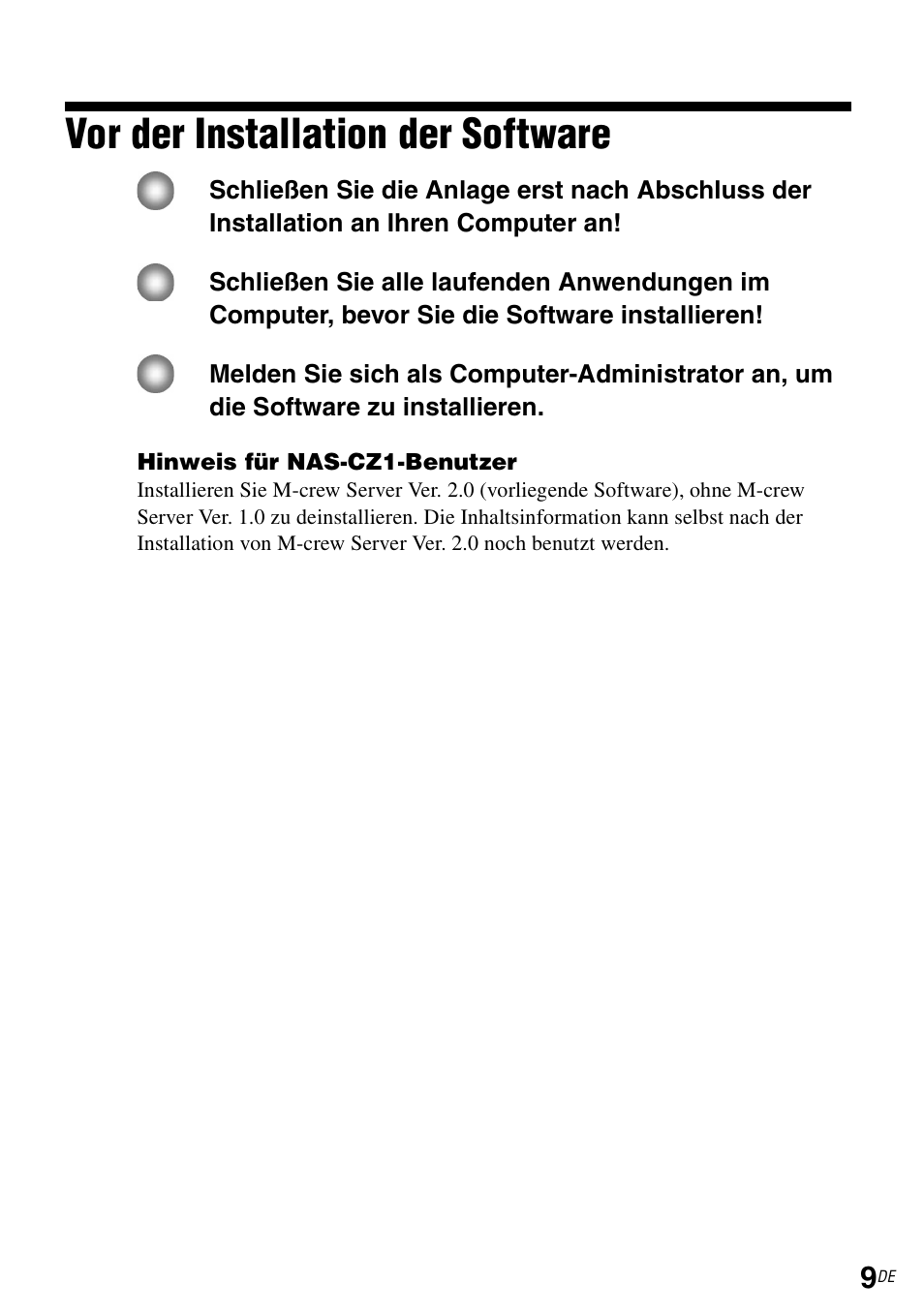 Vor der installation der software | Sony CPF-IX001 User Manual | Page 109 / 374