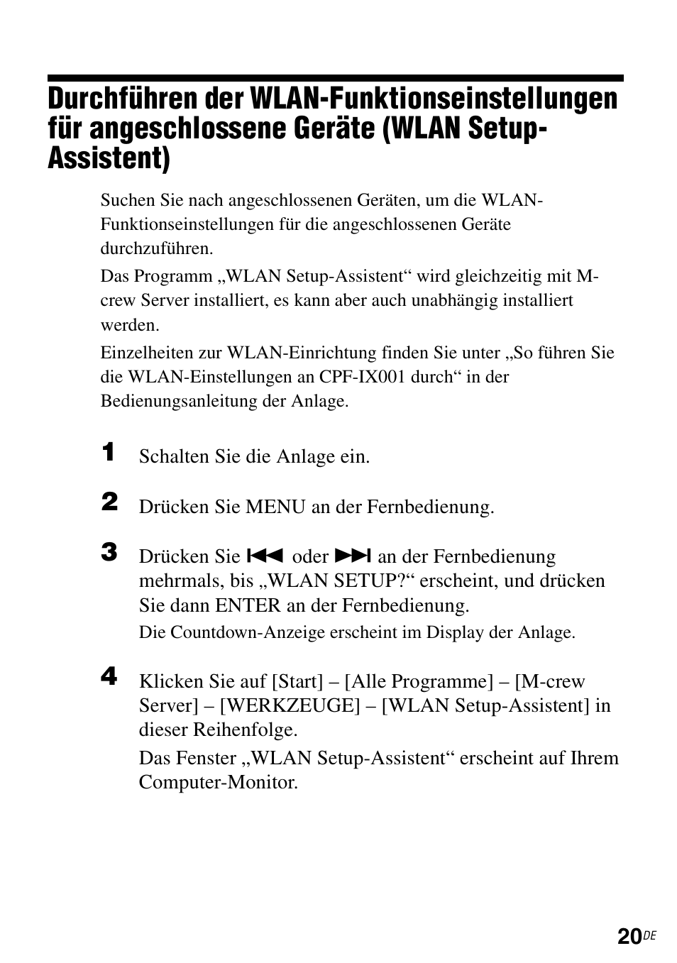 Geräte (wlan setup-assistent) | Sony CPF-IX001 User Manual | Page 120 / 374