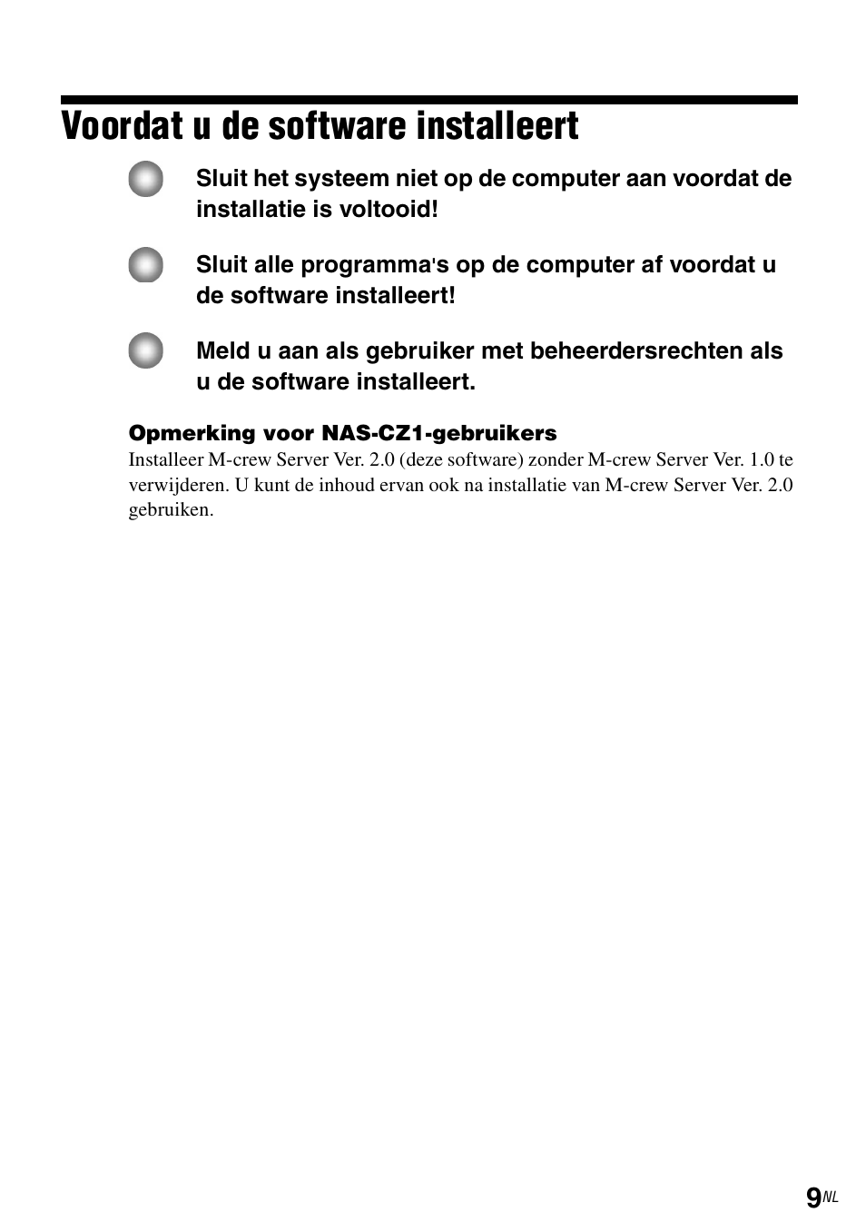 Voordat u de software installeert | Sony CPF-IX001 User Manual | Page 144 / 374