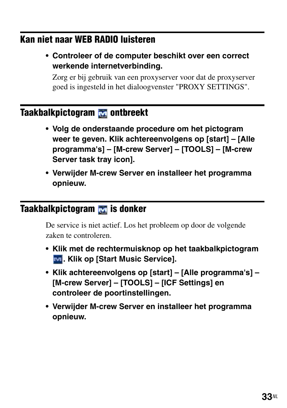Ontbreekt, Taakbalkpictogram, Donker | Sony CPF-IX001 User Manual | Page 168 / 374