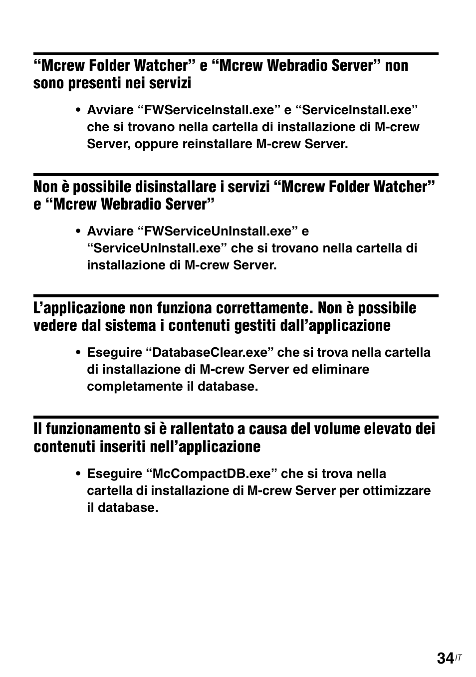 Presenti nei servizi, Mcrew webradio server, Dal sistema i contenuti gestiti dall’applicazione | Contenuti inseriti nell’applicazione | Sony CPF-IX001 User Manual | Page 203 / 374