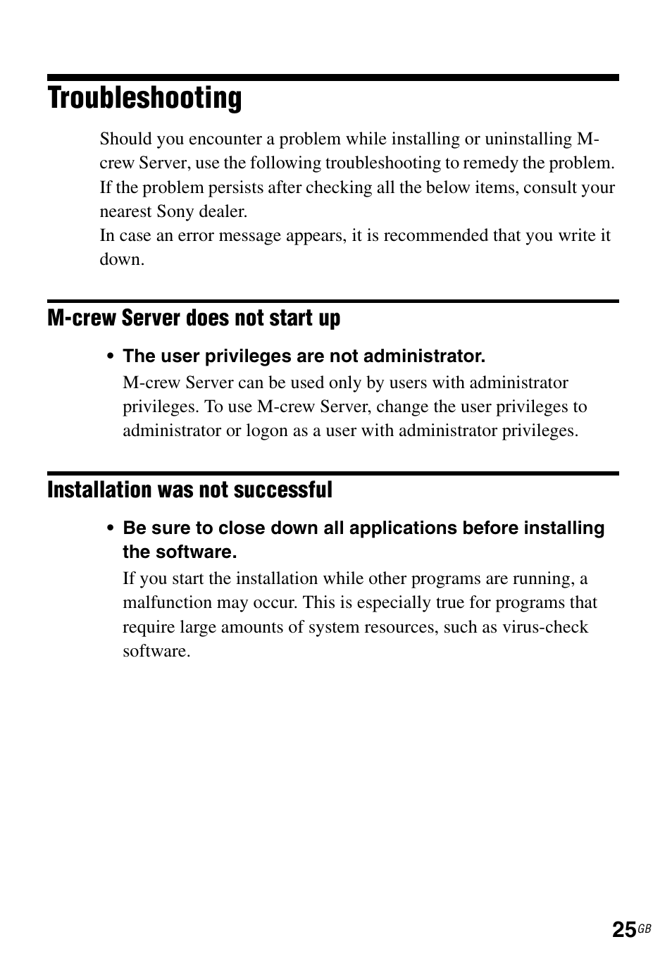Troubleshooting | Sony CPF-IX001 User Manual | Page 25 / 374