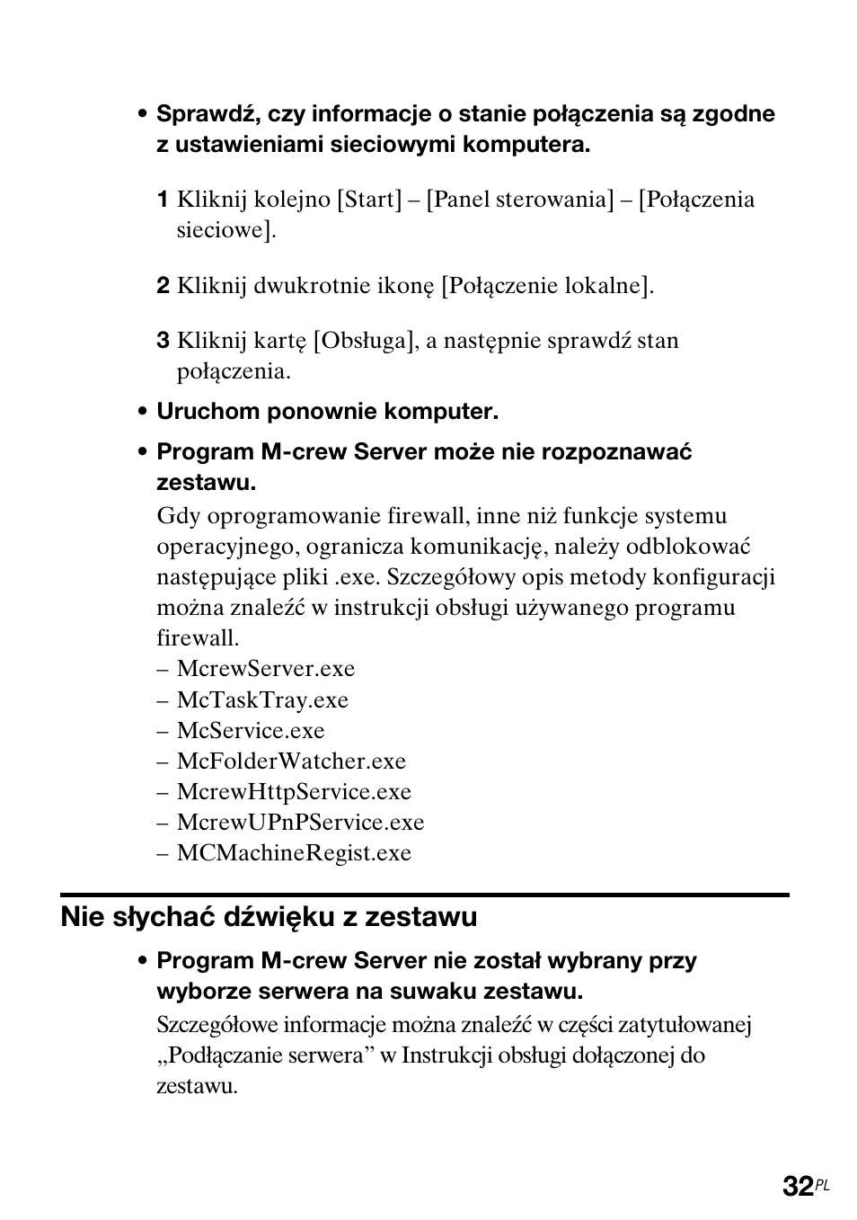 Nie słychać dźwięku z zestawu | Sony CPF-IX001 User Manual | Page 268 / 374