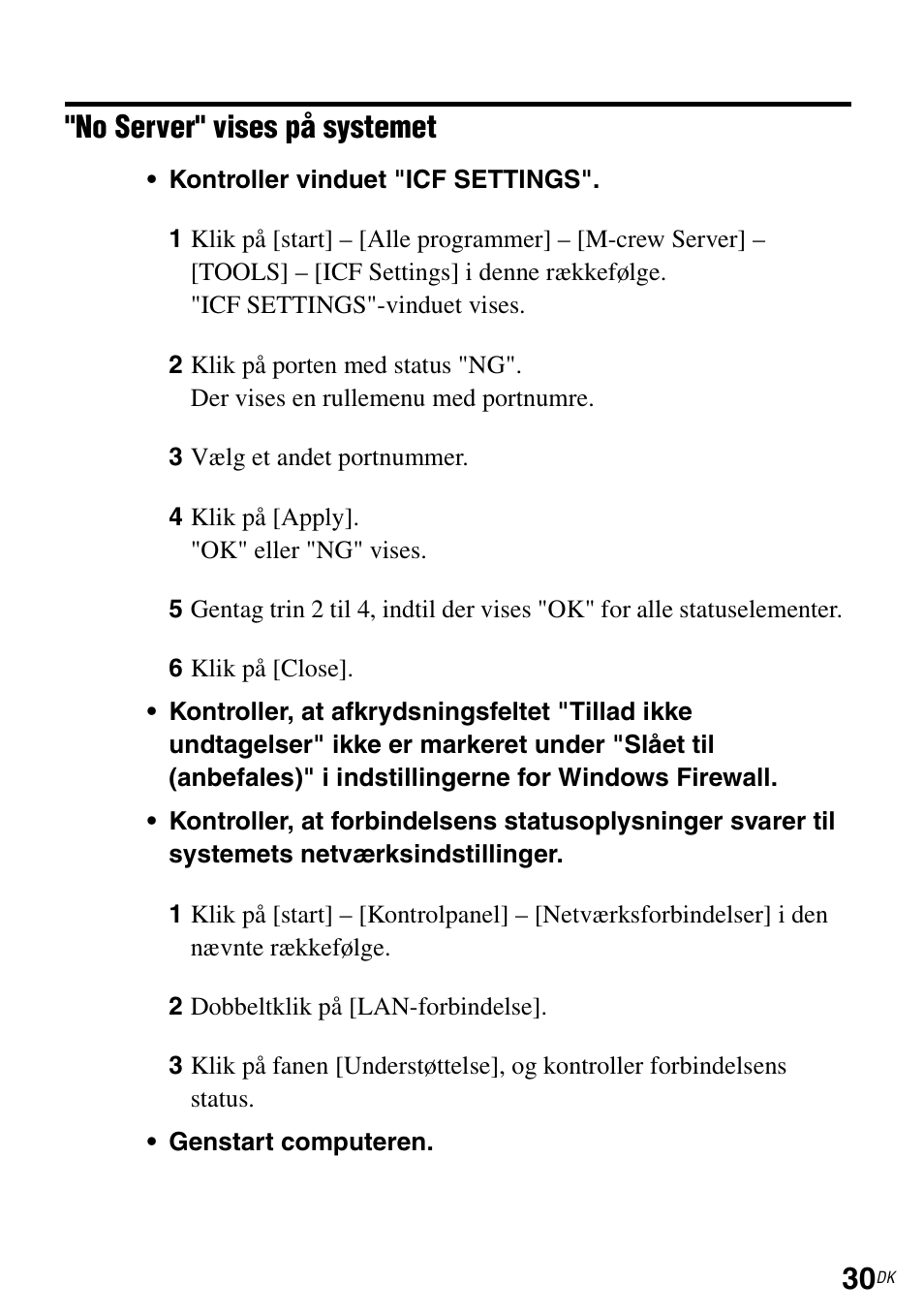 No server" vises på systemet | Sony CPF-IX001 User Manual | Page 302 / 374