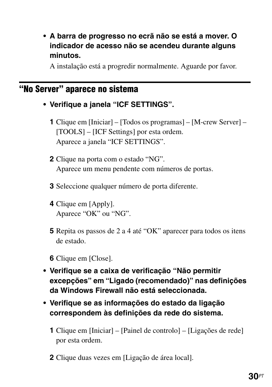 No server” aparece no sistema | Sony CPF-IX001 User Manual | Page 369 / 374