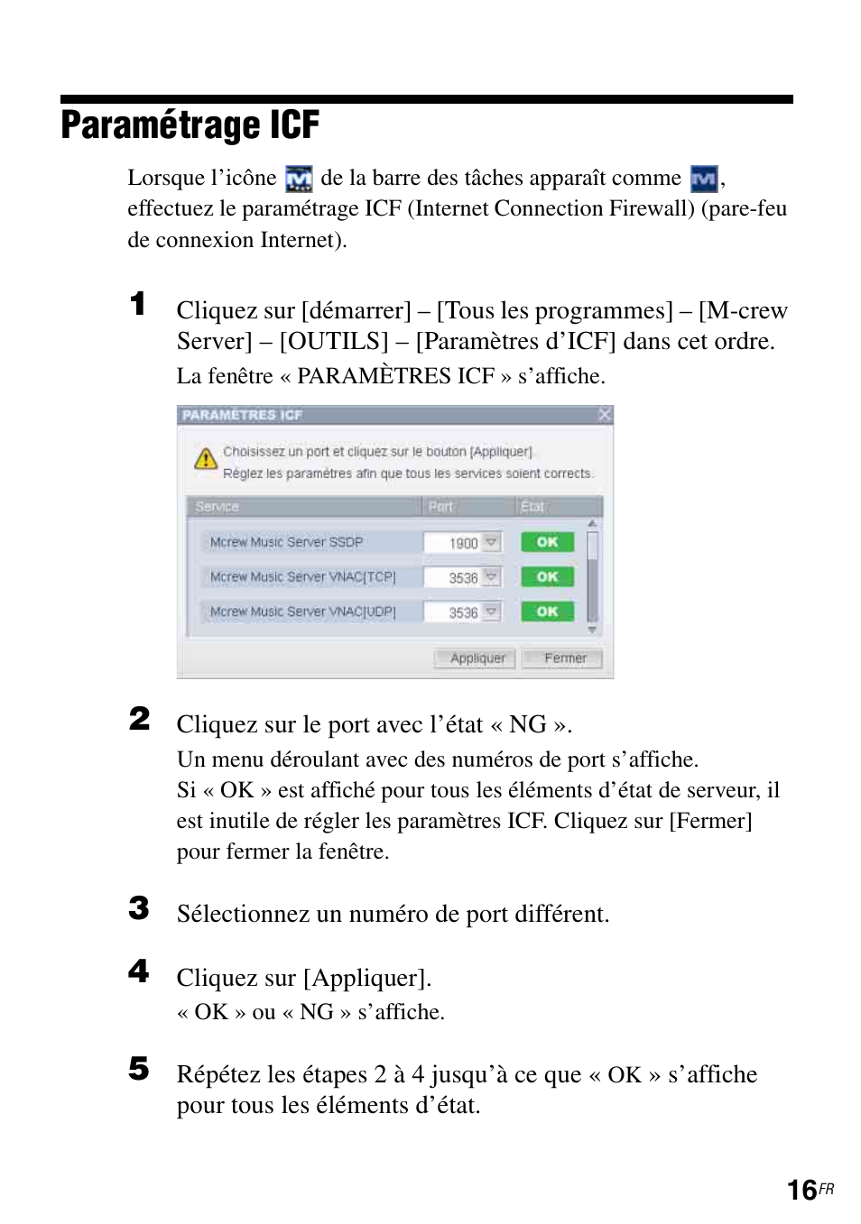 Paramétrage icf | Sony CPF-IX001 User Manual | Page 48 / 374