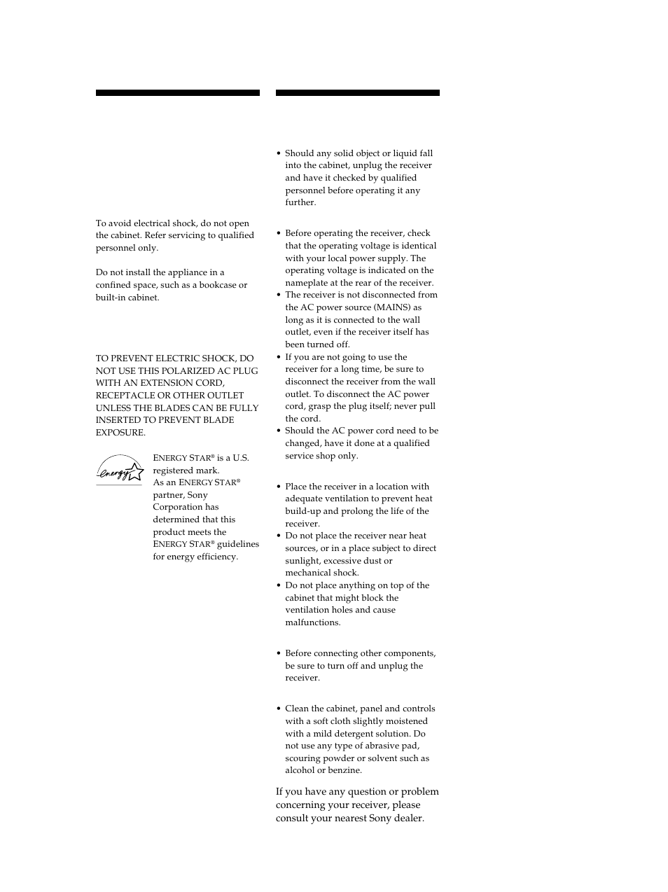 Warning, Precautions, Getting started | Sony STR-DE345 User Manual | Page 2 / 76
