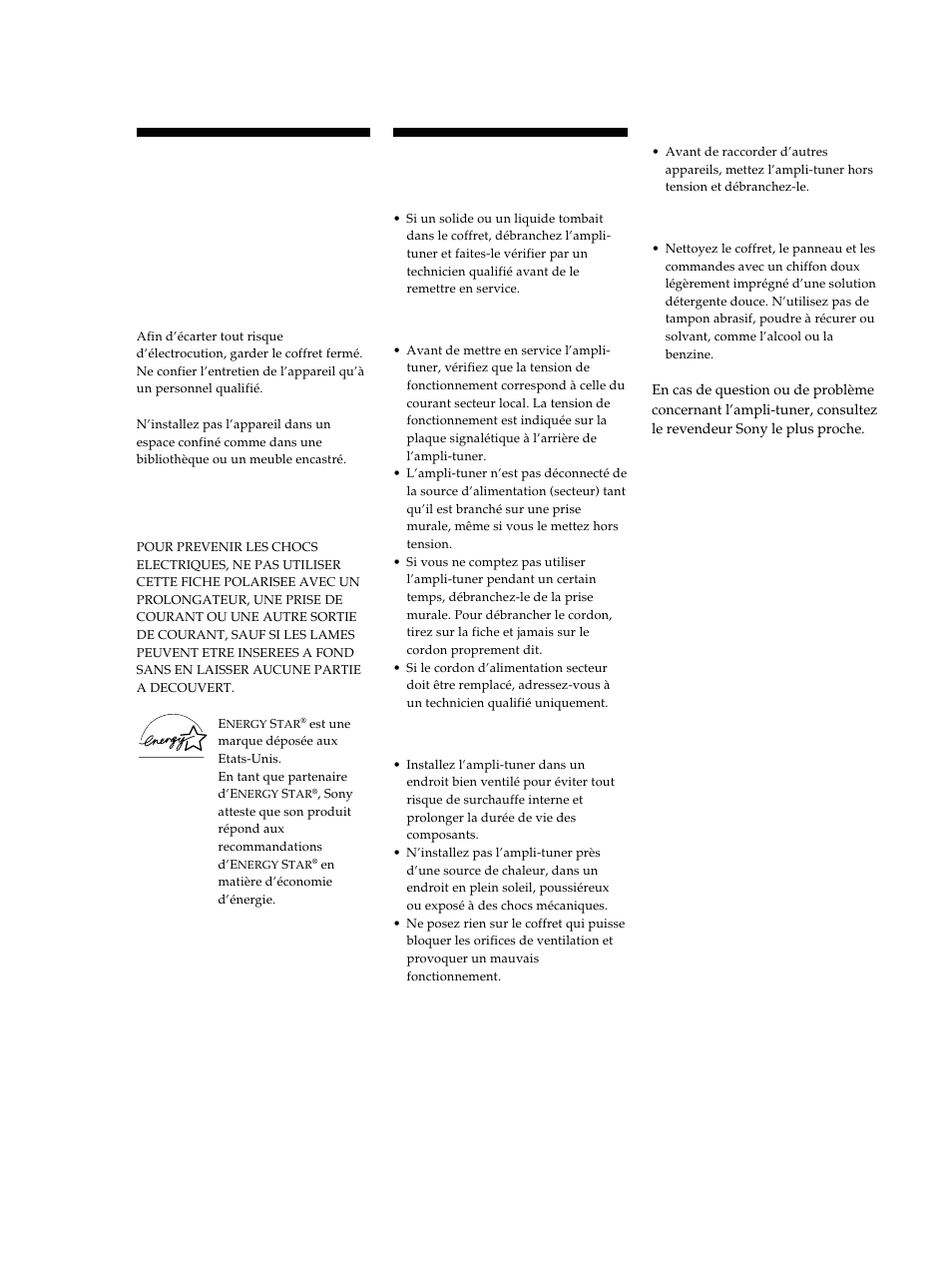 Avertissement, Précautions, Préparatifs | Sony STR-DE345 User Manual | Page 27 / 76