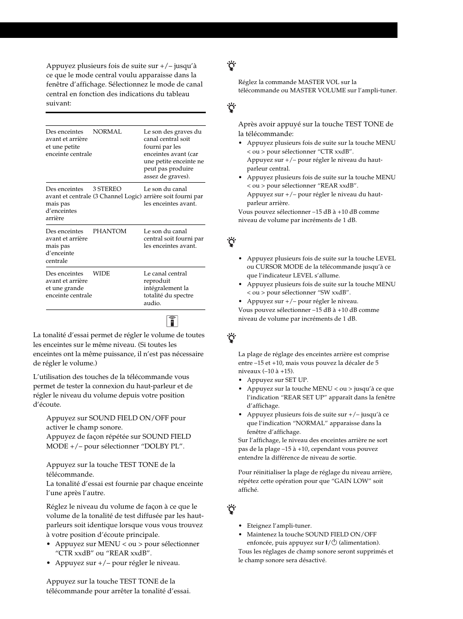 Ecoute du son spatial, Réglage du volume des enceintes | Sony STR-DE345 User Manual | Page 42 / 76