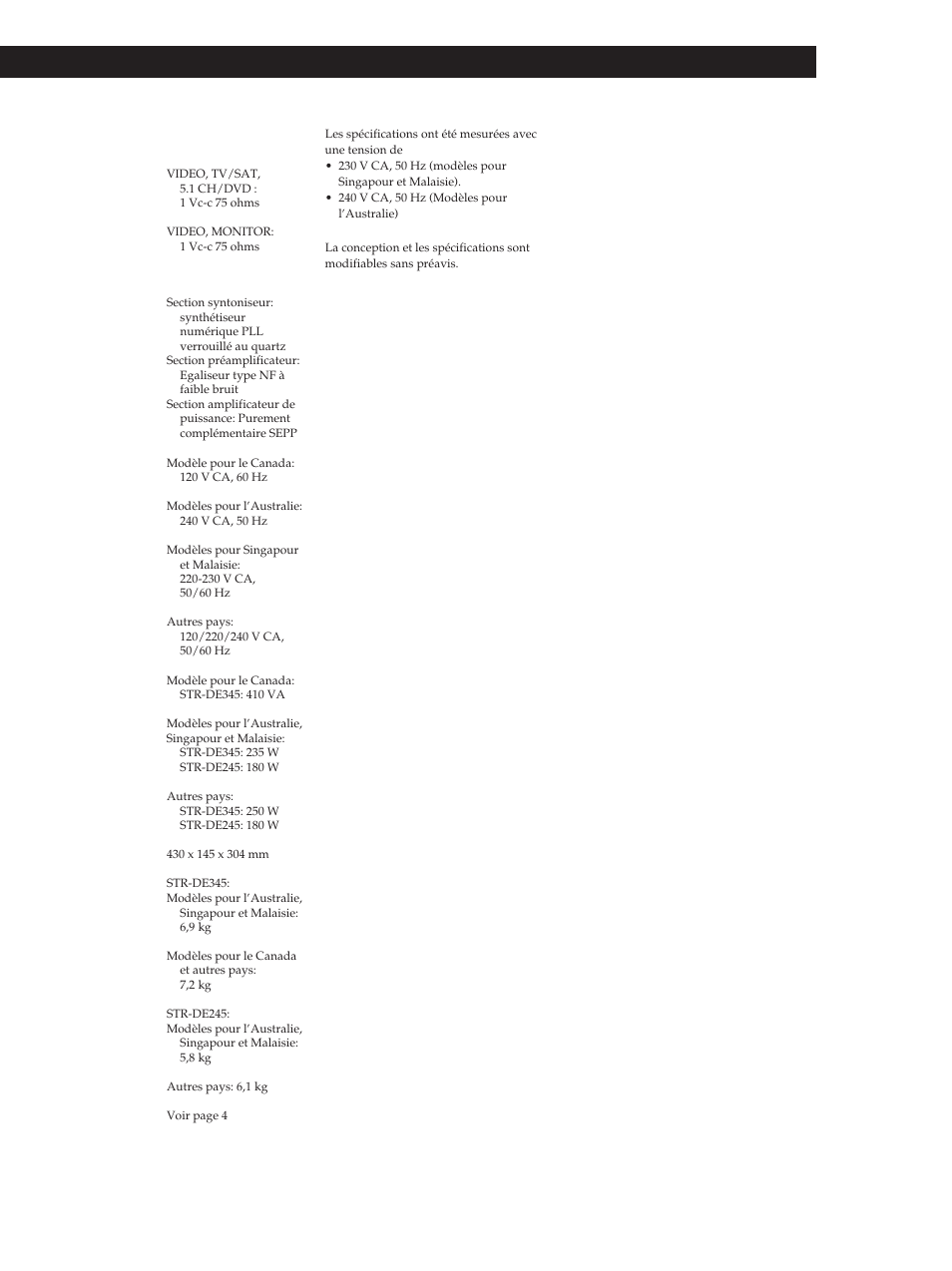 Informations supplémentaires | Sony STR-DE345 User Manual | Page 46 / 76