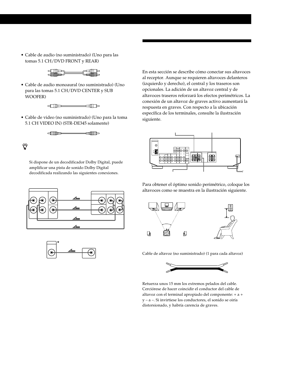 Conexión de sistemas de altavoces 7, Conexión de sistemas de altavoces, Preparativos | Descripción general, Qué hacer a continuación, Continúa) | Sony STR-DE345 User Manual | Page 57 / 76