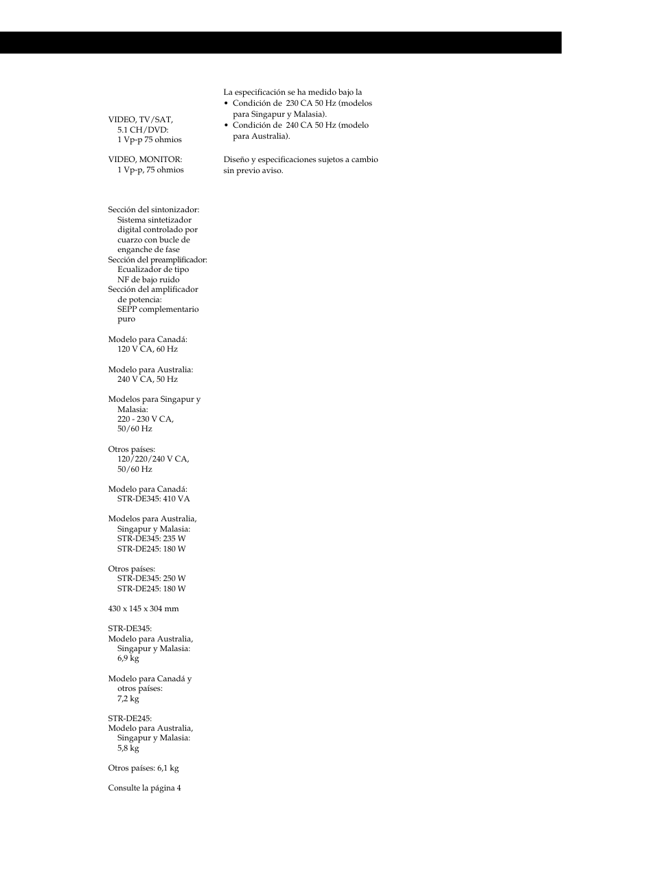 Información adicional | Sony STR-DE345 User Manual | Page 71 / 76
