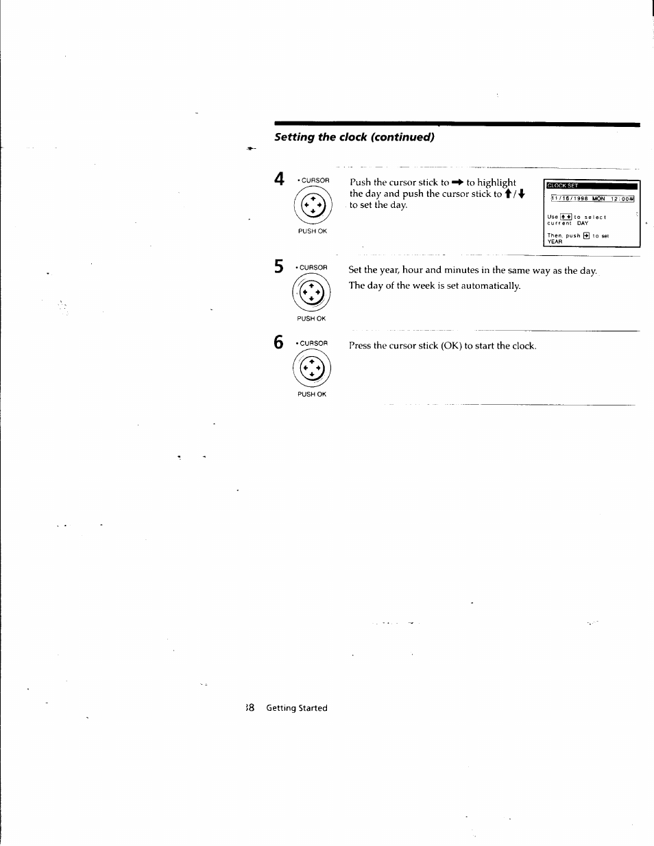 Setting the dock (continued) | Sony SLV-M10HF User Manual | Page 38 / 117