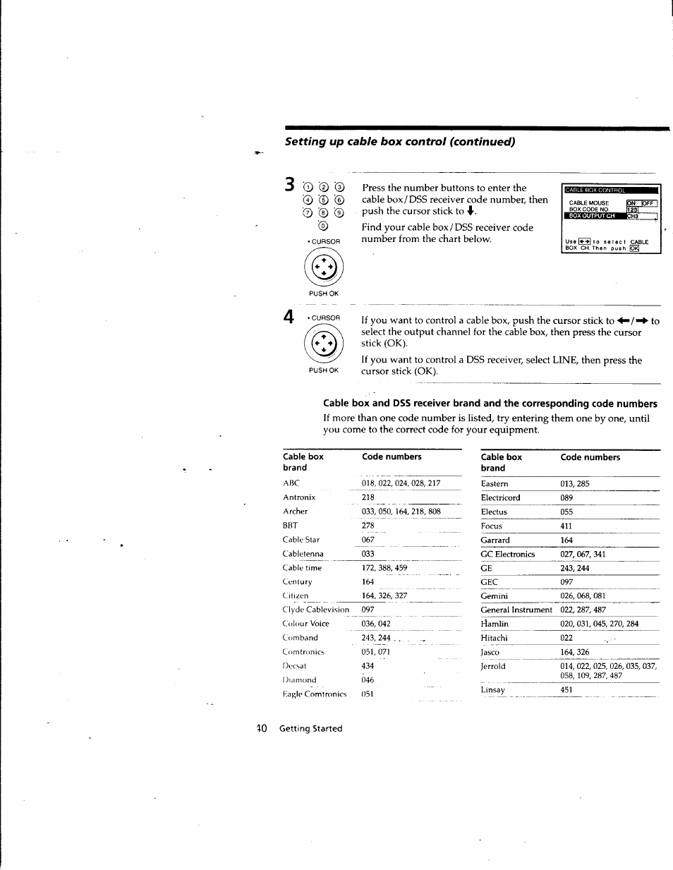 Setting up cable box control (continued) | Sony SLV-M10HF User Manual | Page 40 / 117