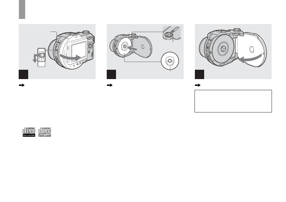 Shooting still images, Inserting and removing a disc, Ever | Sony MVC-CD500 User Manual | Page 18 / 132