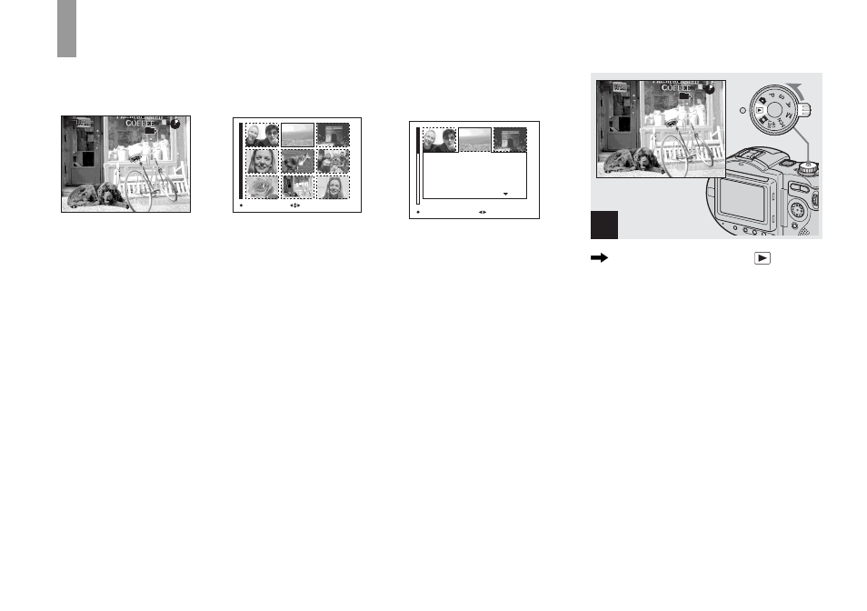 Viewing still images, Viewing images on the lcd screen of your camera, Viewing images on the lcd screen of your | Camera, Viewing single images, Set the mode dial to , and turn on the power | Sony MVC-CD500 User Manual | Page 32 / 132