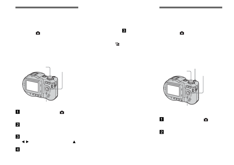 Shooting still images in tiff mode — tiff, Shooting still images for e-mail — e-mail, Shooting still images in tiff mode | Tiff, Shooting still images for e-mail, E-mail | Sony MVC-CD500 User Manual | Page 62 / 132