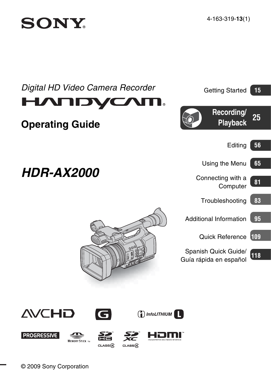 Sony HDR-AX2000 User Manual | 132 pages