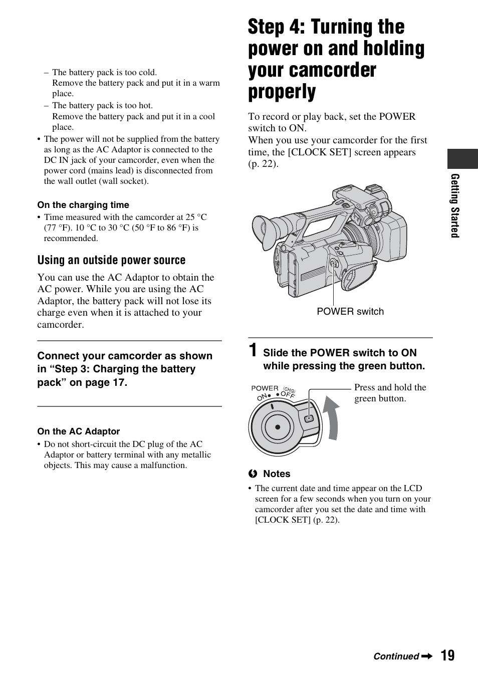 Sony HDR-AX2000 User Manual | Page 19 / 132