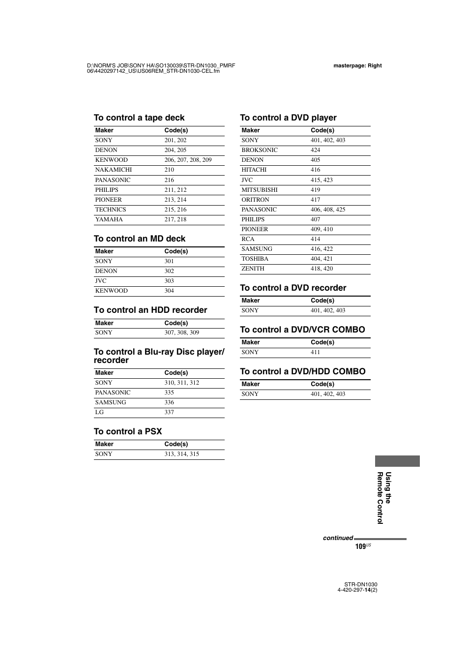 Sony STR-DN1030 User Manual | Page 109 / 132