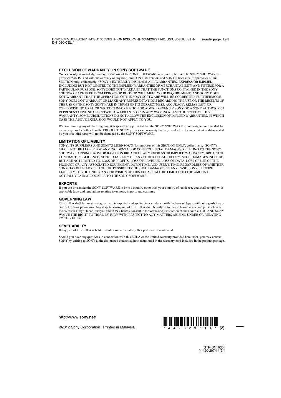 Sony STR-DN1030 User Manual | Page 132 / 132