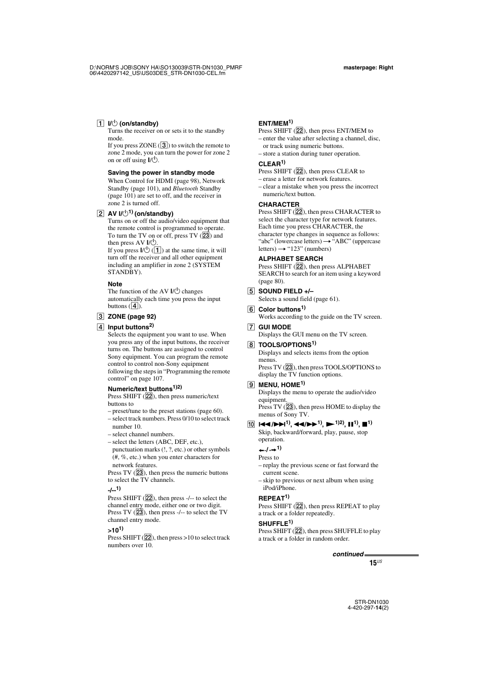 Sony STR-DN1030 User Manual | Page 15 / 132