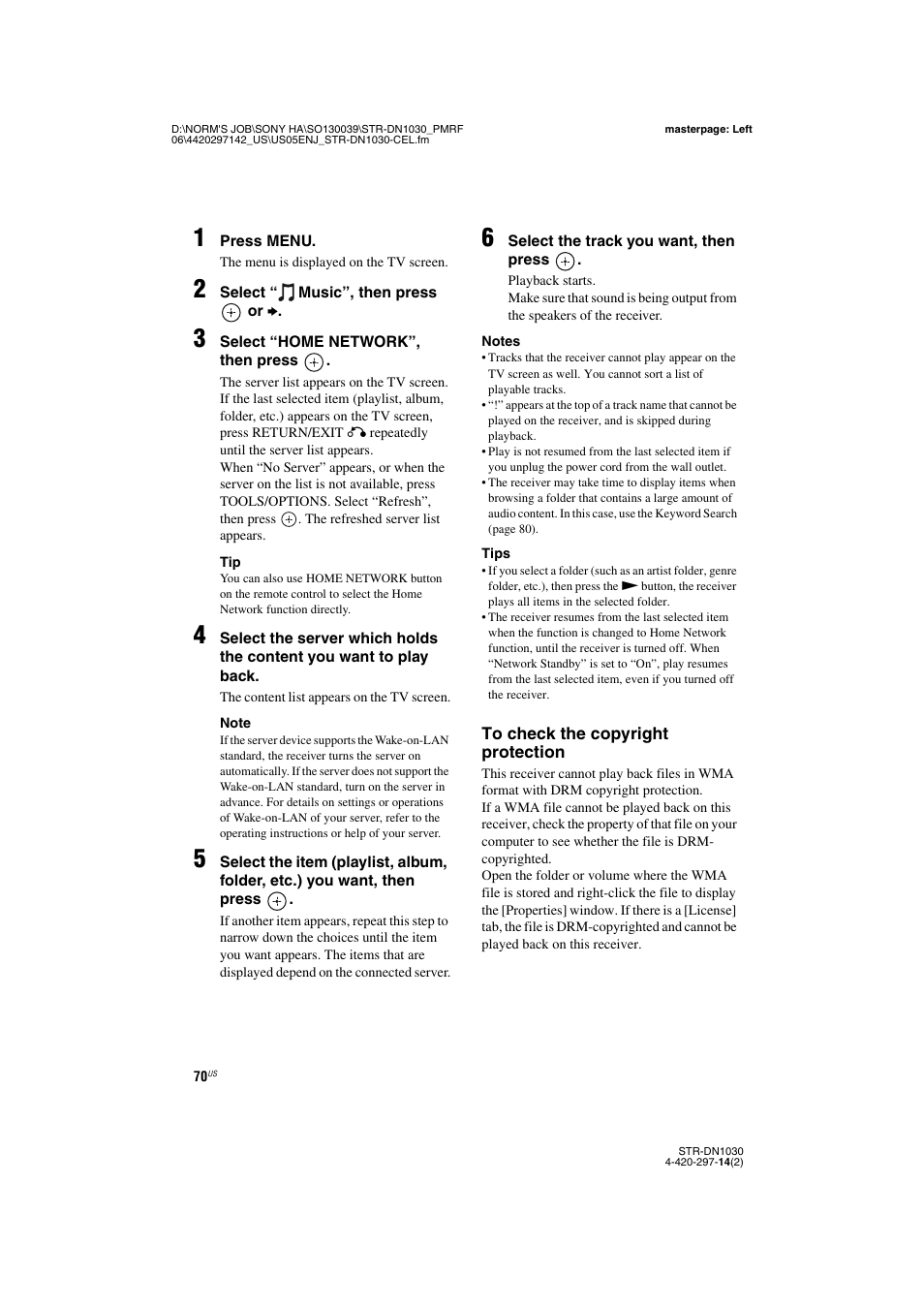 Sony STR-DN1030 User Manual | Page 70 / 132