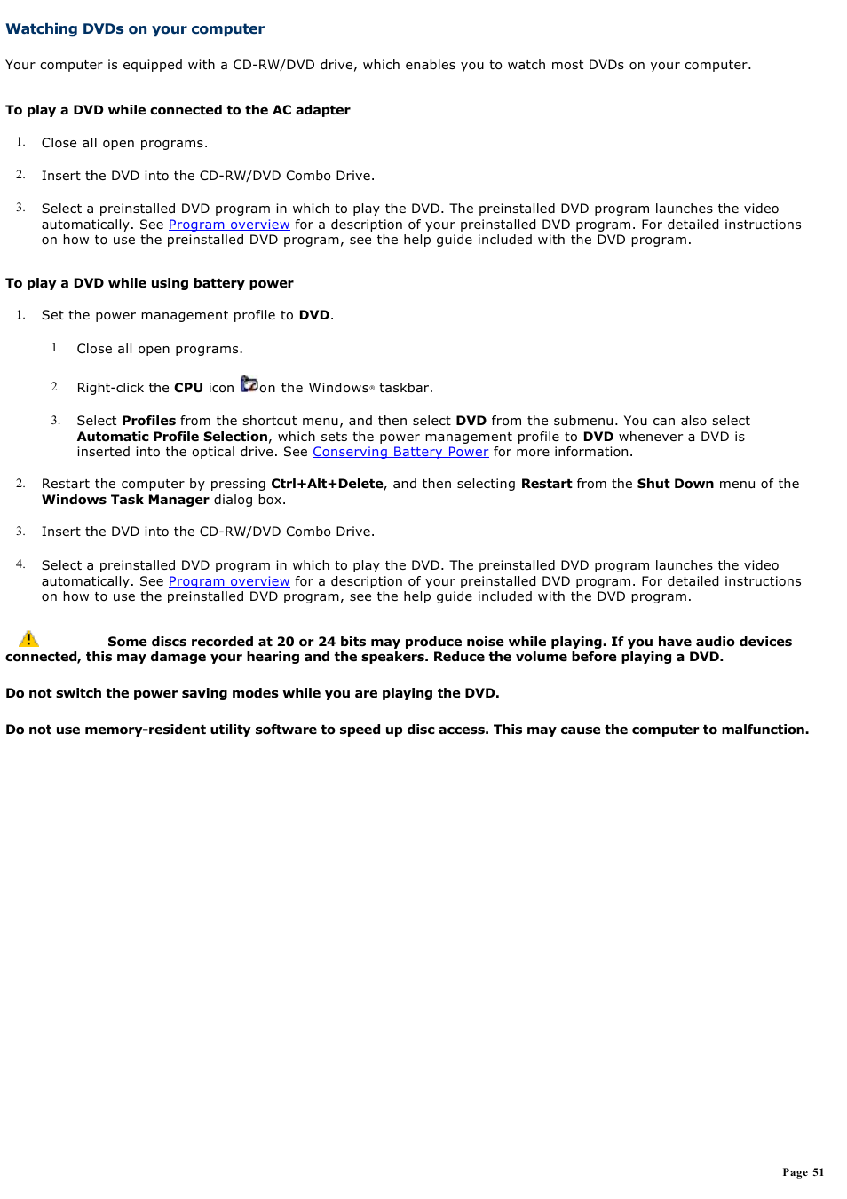 Watching dvds on your computer | Sony PCG-GRV550 User Manual | Page 51 / 162