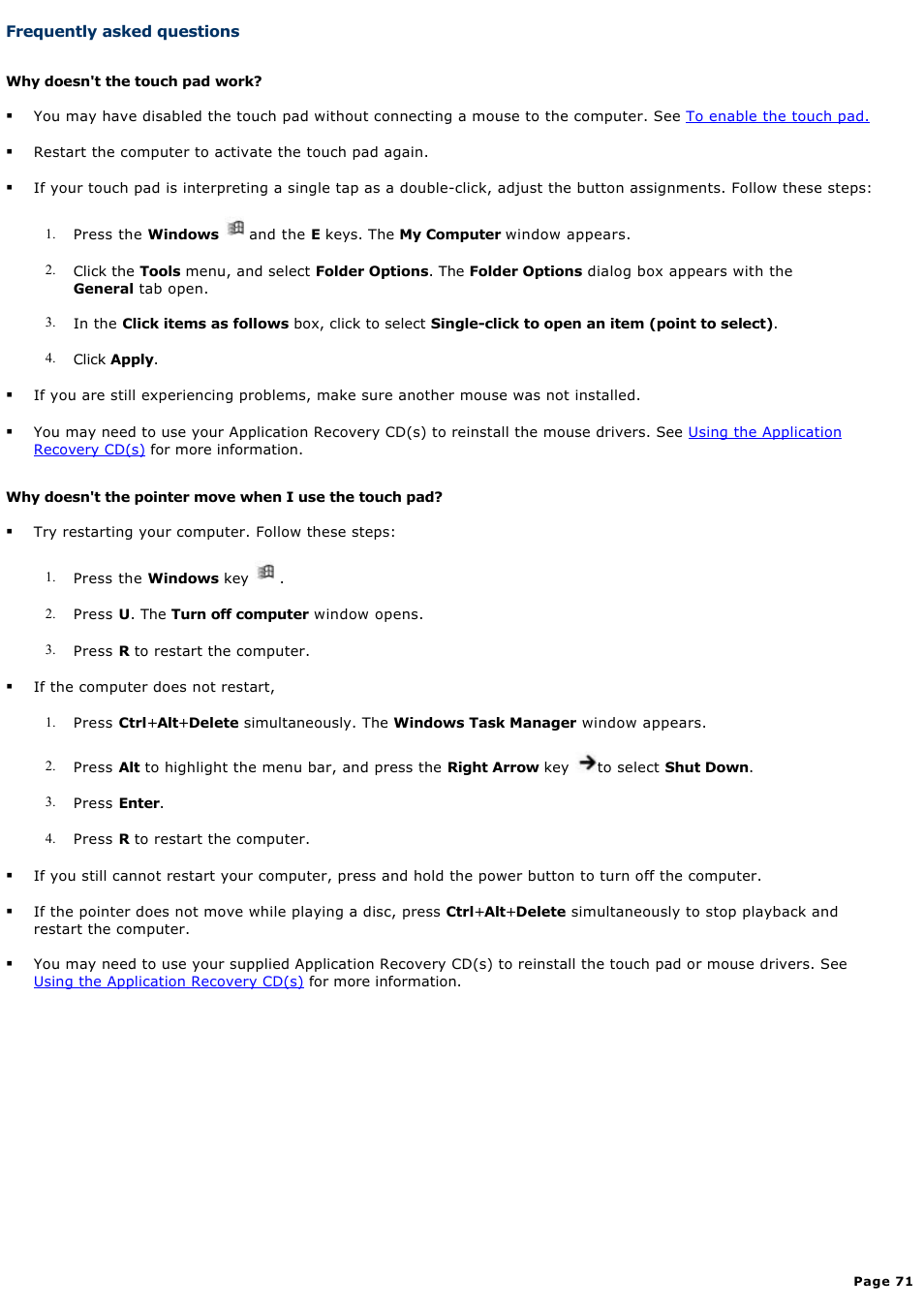 Frequently asked questions | Sony PCG-GRV550 User Manual | Page 71 / 162