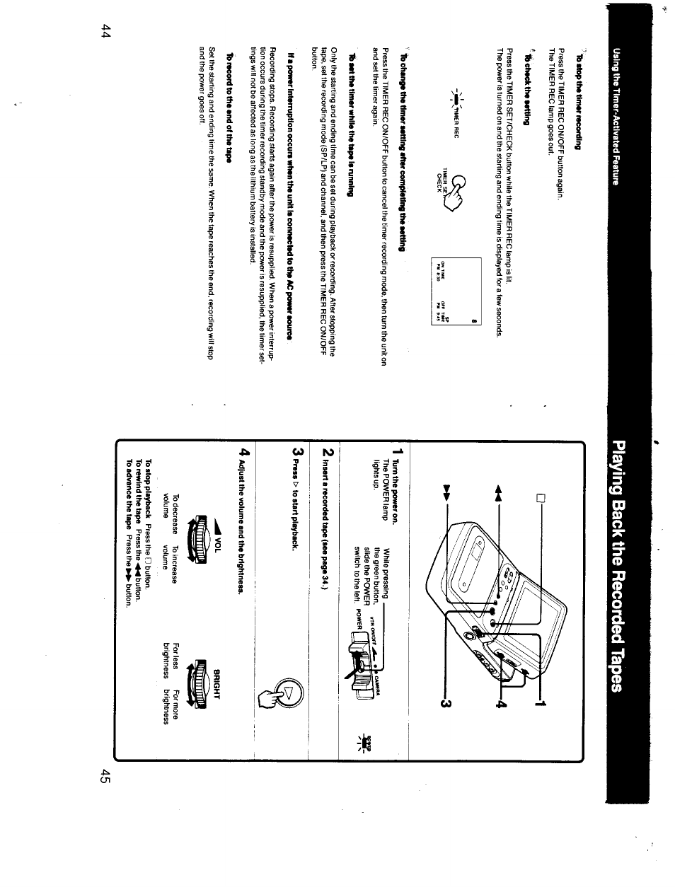 Playing back the recorded tapes | Sony GV-300 User Manual | Page 23 / 41