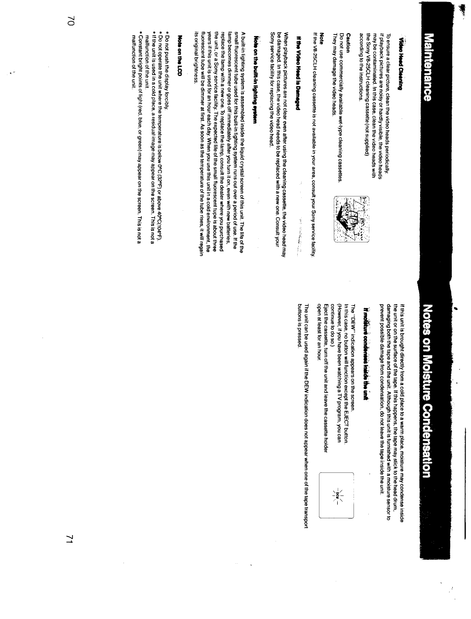 Maintenance | Sony GV-300 User Manual | Page 36 / 41