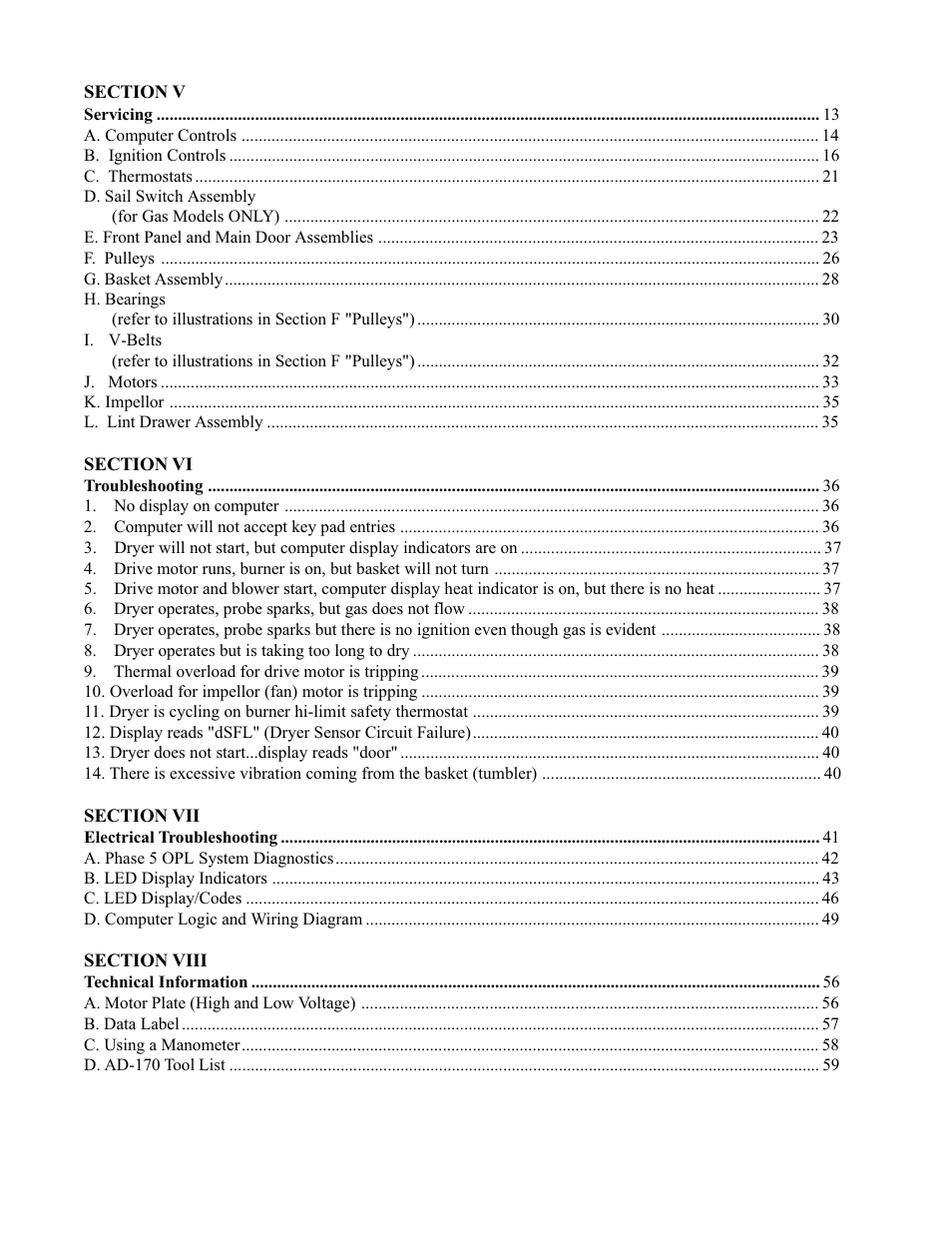 American Dryer Corp. Phase 5 Microprocessor AD-170 User Manual | Page 6 / 64