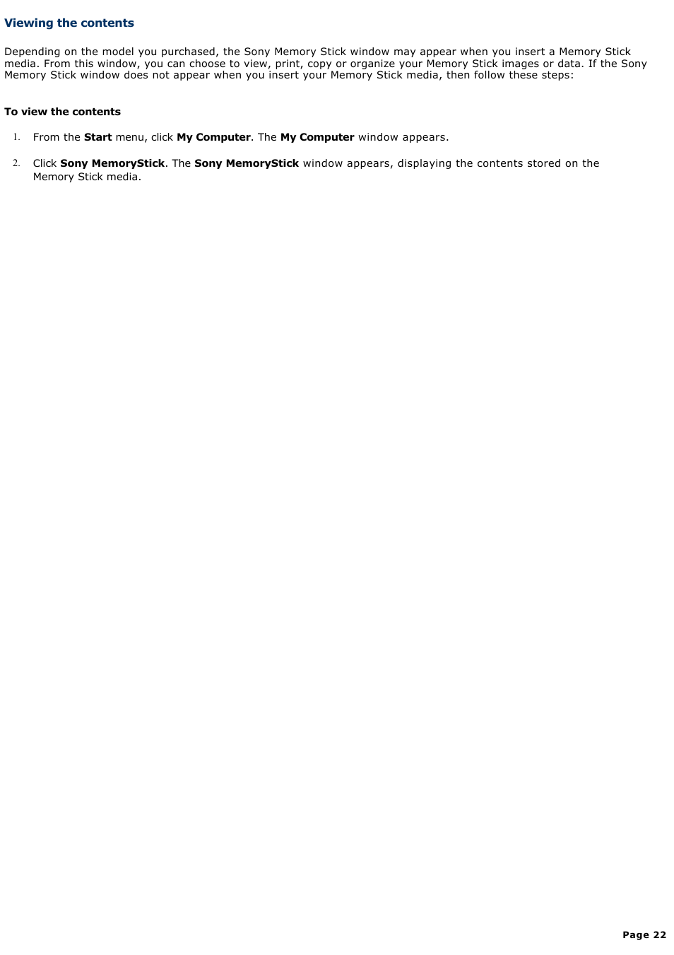 Viewing the contents | Sony PCG-K20P User Manual | Page 22 / 149