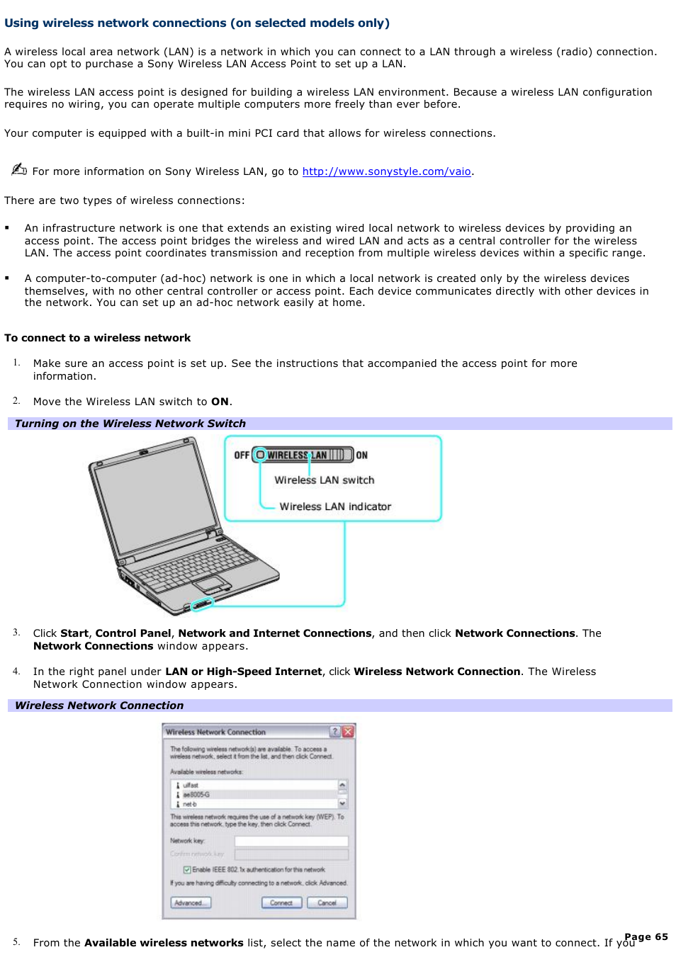 Sony PCG-K20P User Manual | Page 65 / 149