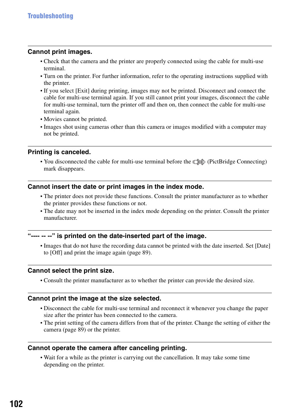 Sony DSC-T10 User Manual | Page 102 / 116