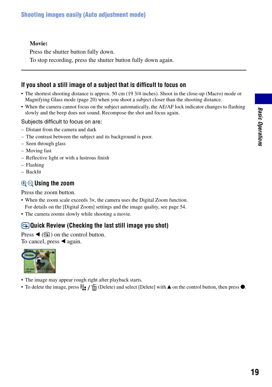 Sony DSC-T10 User Manual | Page 19 / 116