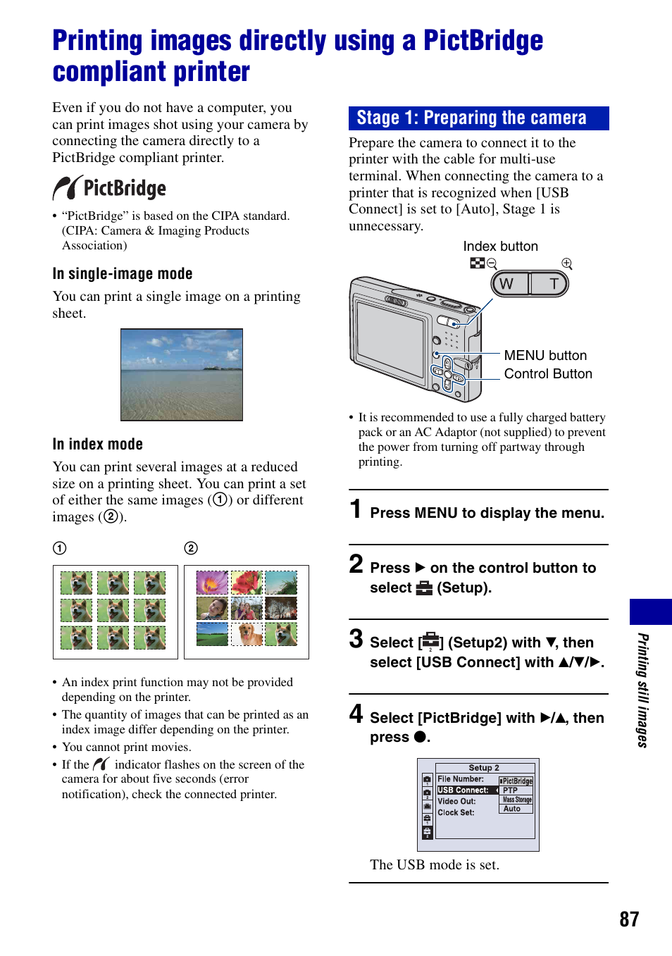 Nd 87), Stage 1: preparing the camera | Sony DSC-T10 User Manual | Page 87 / 116