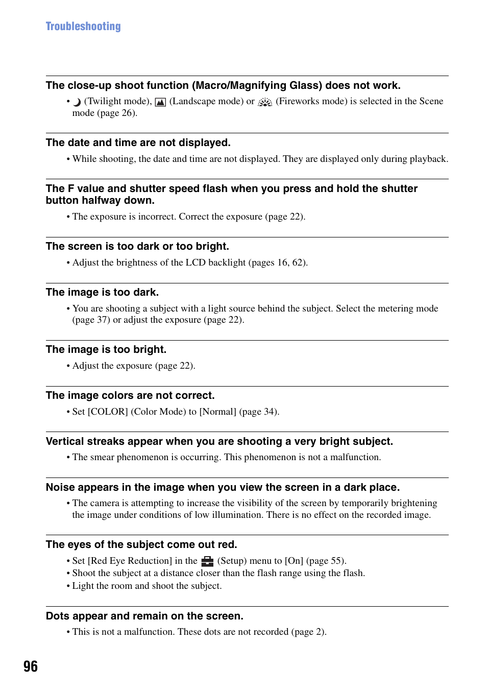 Sony DSC-T10 User Manual | Page 96 / 116