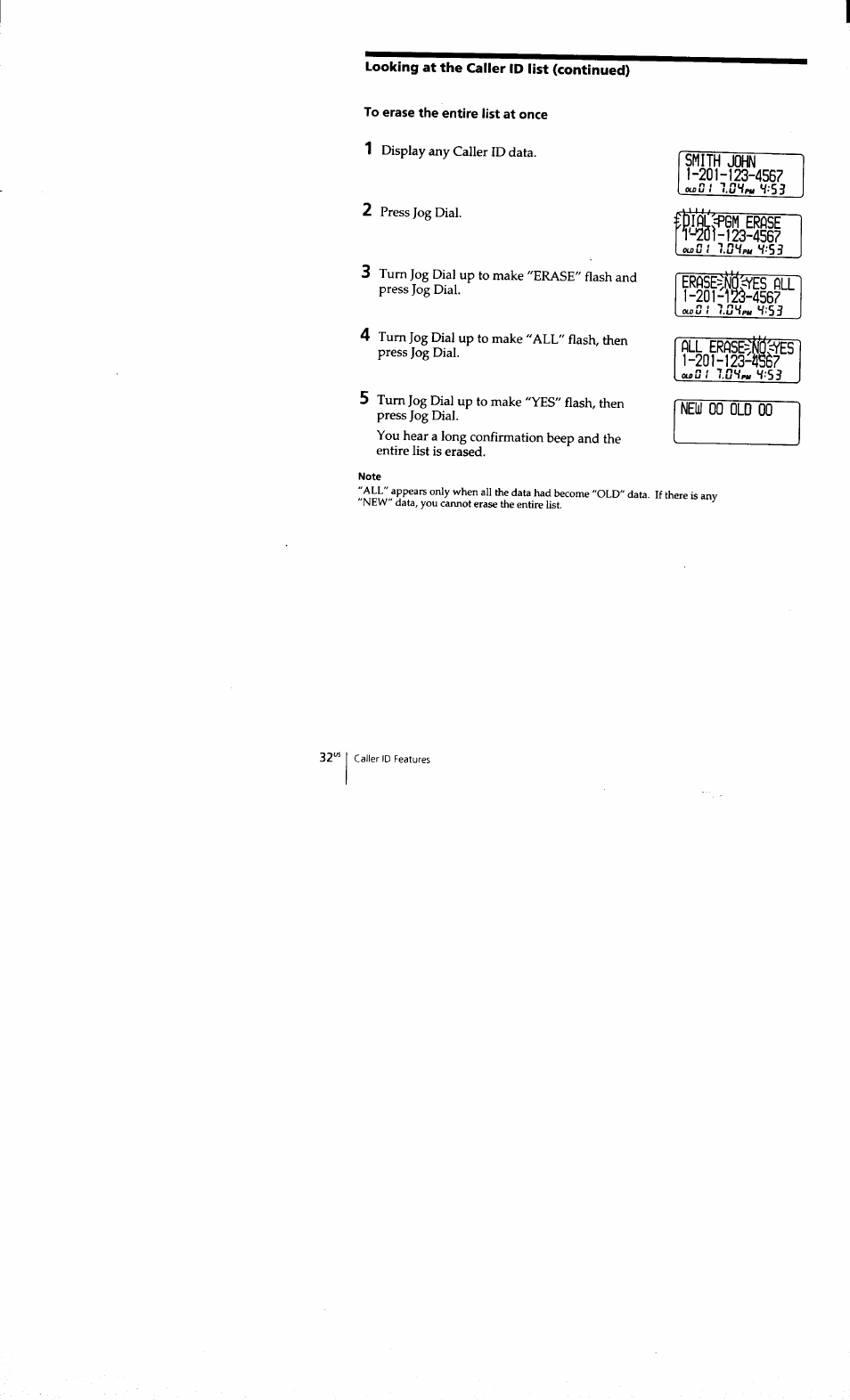 To erase the entire list at once | Sony SPP-S9101 User Manual | Page 32 / 94