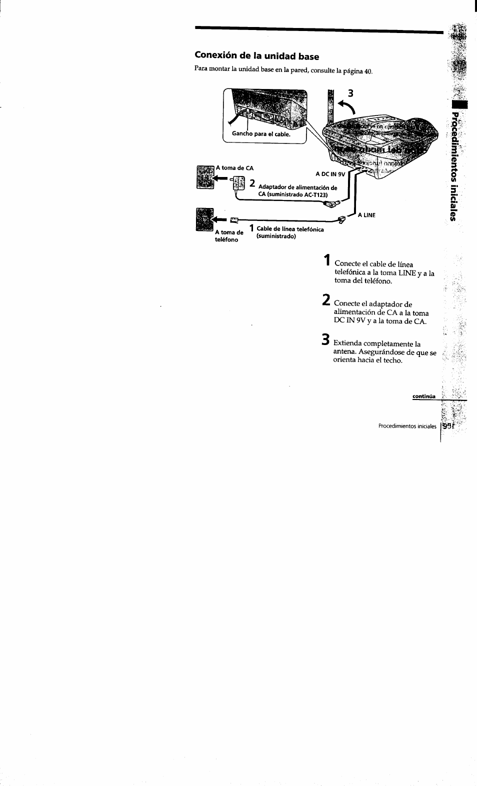 Conexión de la unidad base | Sony SPP-S9101 User Manual | Page 55 / 94