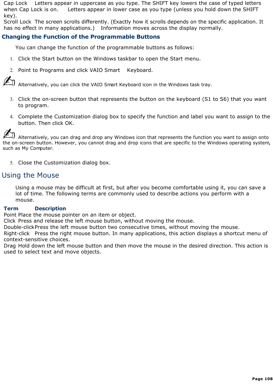 Using the mouse | Sony PCV-E308DS User Manual | Page 1080 / 1141