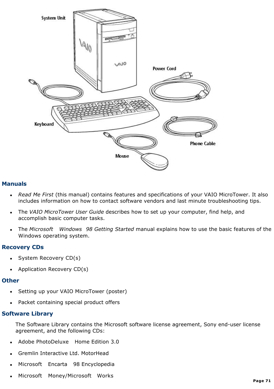 Sony PCV-E308DS User Manual | Page 71 / 1141