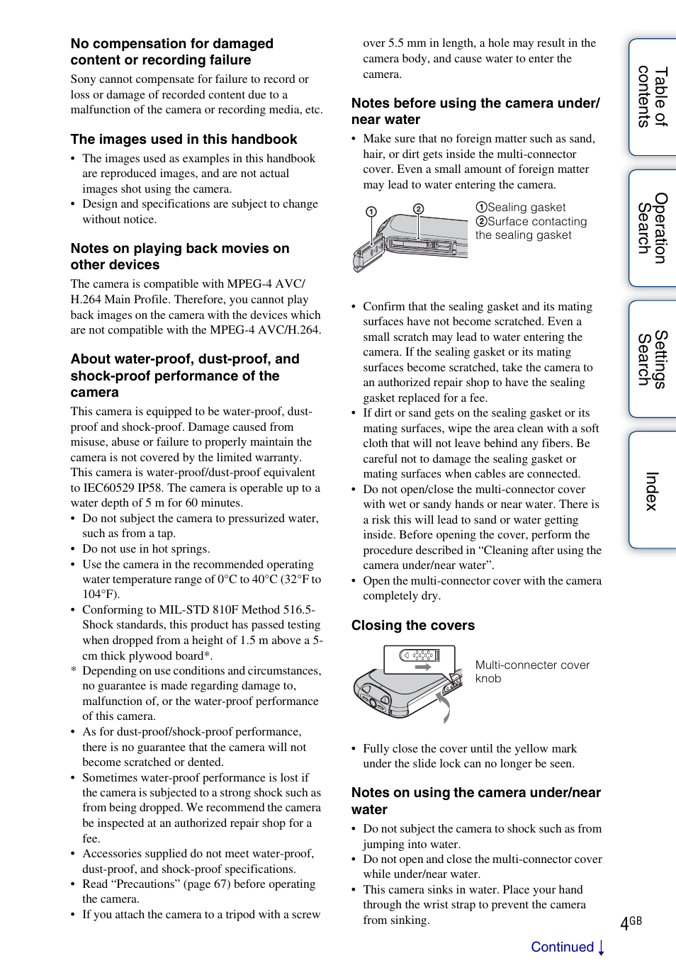 Sony bloggie MHS-TS22 User Manual | Page 4 / 70