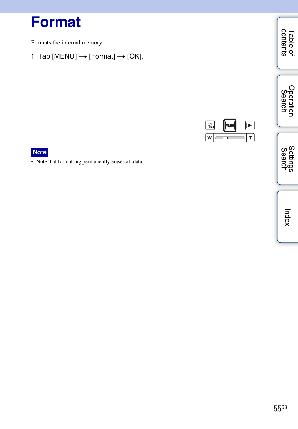 Format | Sony bloggie MHS-TS22 User Manual | Page 55 / 70