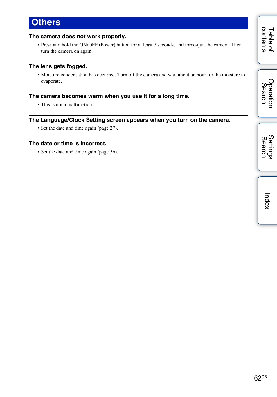 Others | Sony bloggie MHS-TS22 User Manual | Page 62 / 70