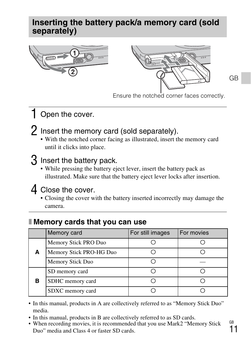 Sony DSC-W570 User Manual | Page 11 / 52