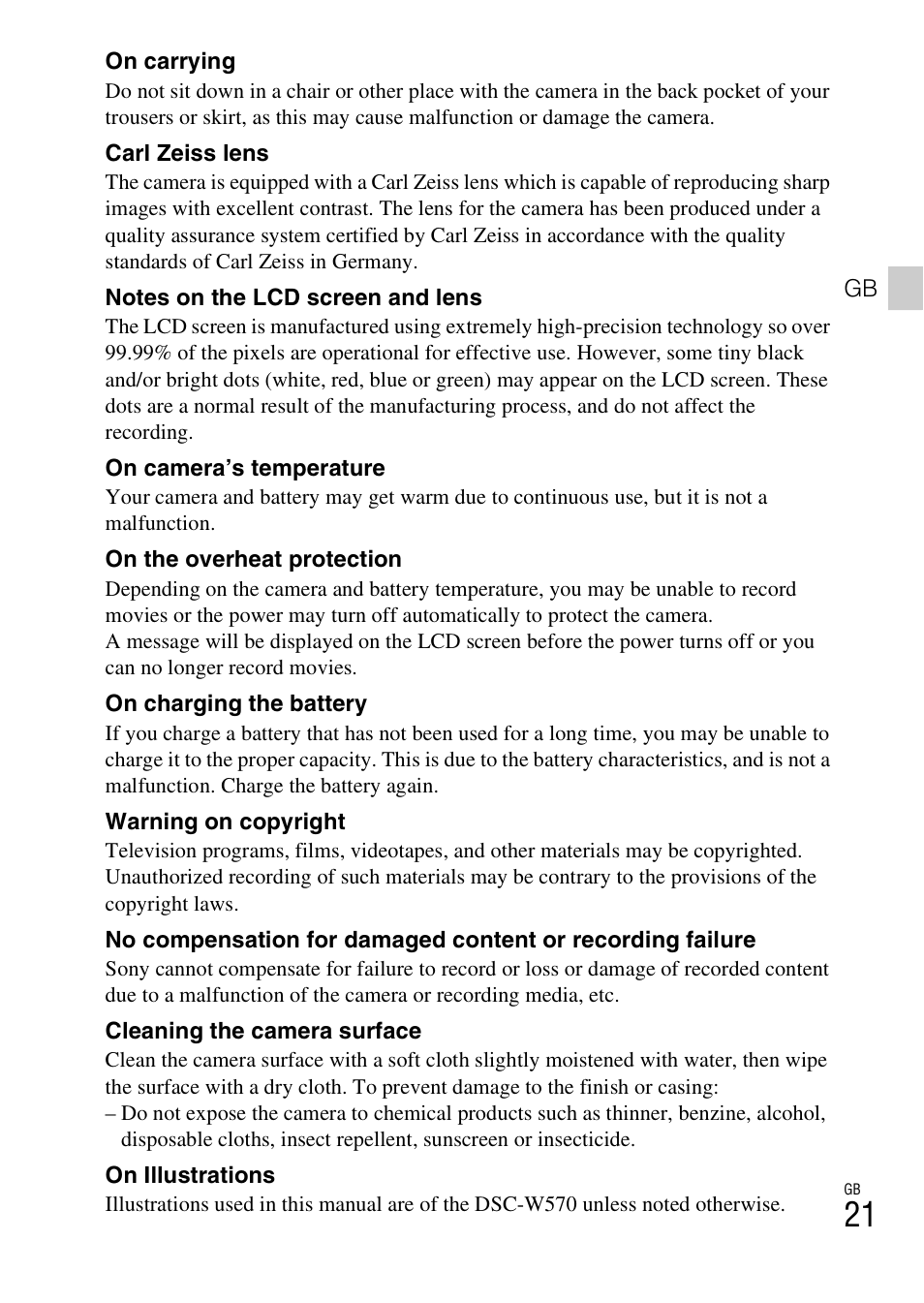 Sony DSC-W570 User Manual | Page 21 / 52