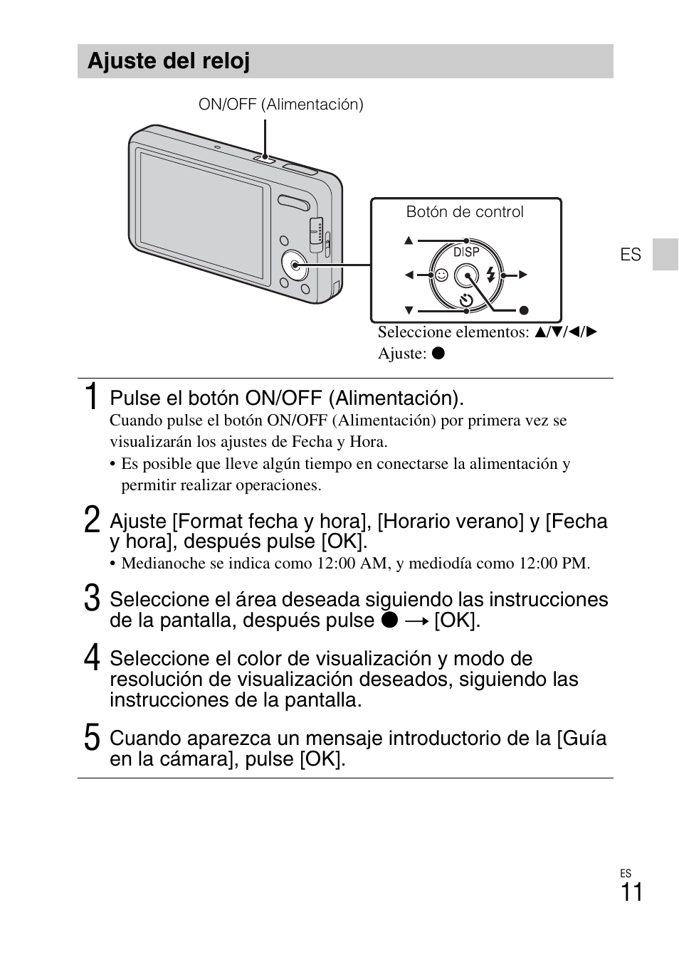 Ajuste del reloj | Sony DSC-W570 User Manual | Page 35 / 52