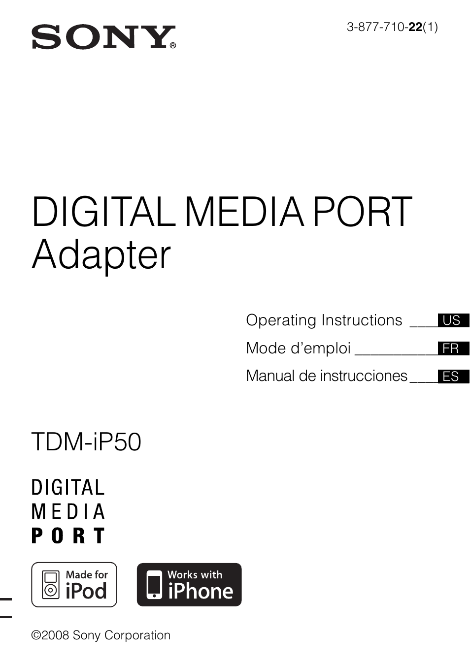 Sony TDM-iP50 User Manual | 60 pages